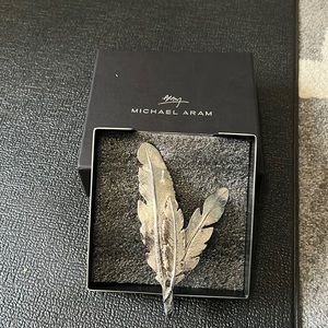 Michael Aram Silver Feather Cocktail Napkin Holder